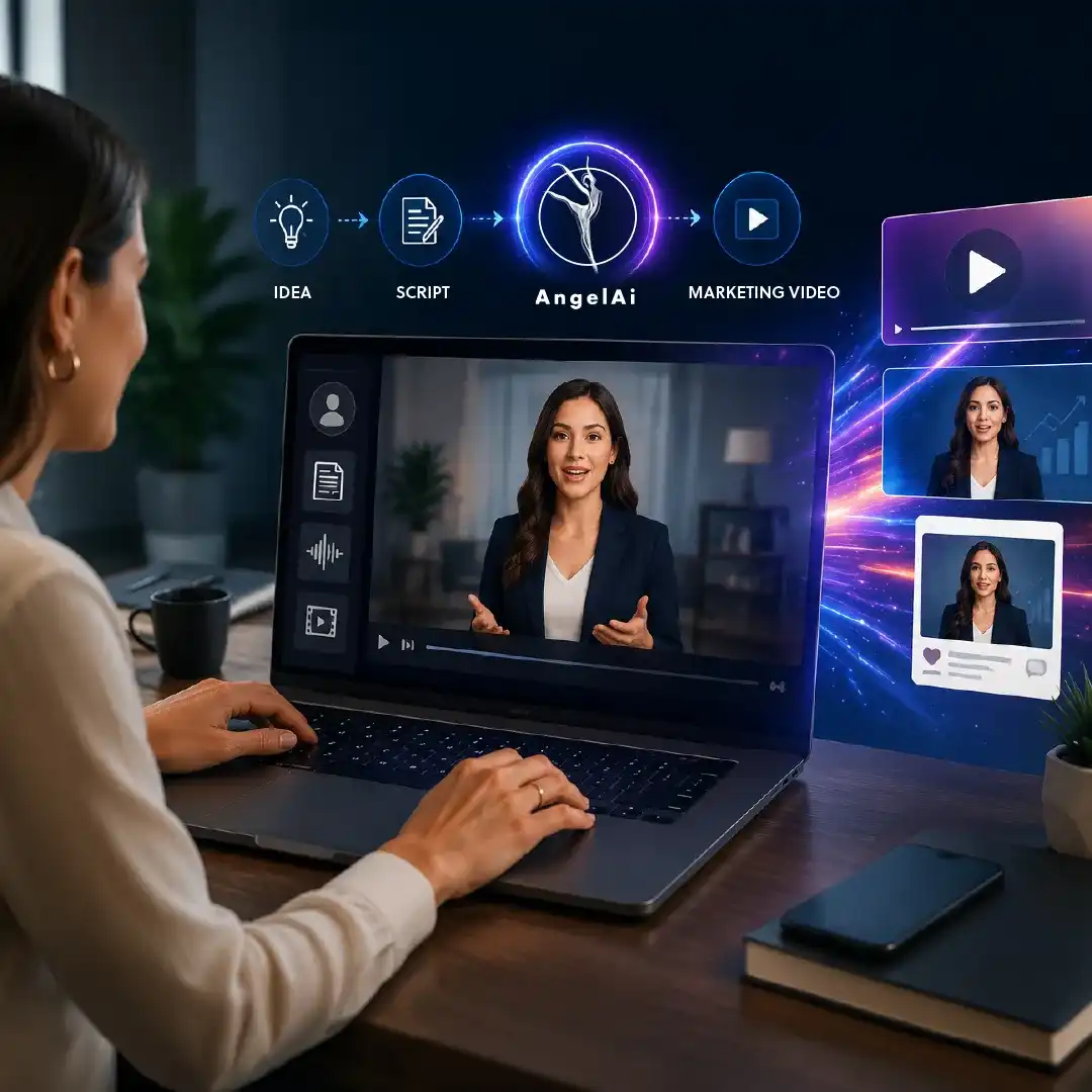Turn Your Ideas into Marketing Videos with AngelAi’s Create Ai Twin Video