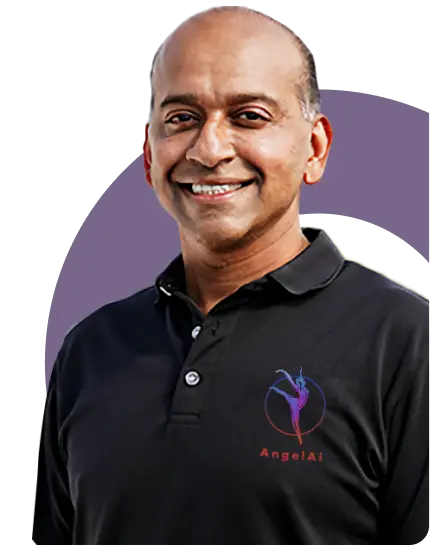 Portrait of Pavan Agarwal, CEO of Sun West and creator of AngelAi, smiling