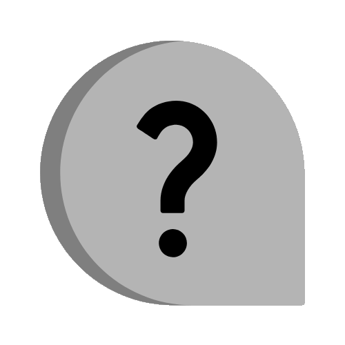 Animated grey speech bubble with a question mark, marking the lending scenario asked